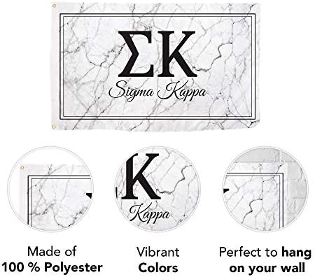Sigma Kappa מכתב מכתב דגל דגל באנר 3 רגל x 5 רגל עיצוב סיג