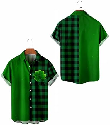 Xiloccer Mens St Patricks Day חולצות T כפתור על חולצות שרוול קצרות וחולצות מצוידות לחולצות חולצות שרירים חולצות
