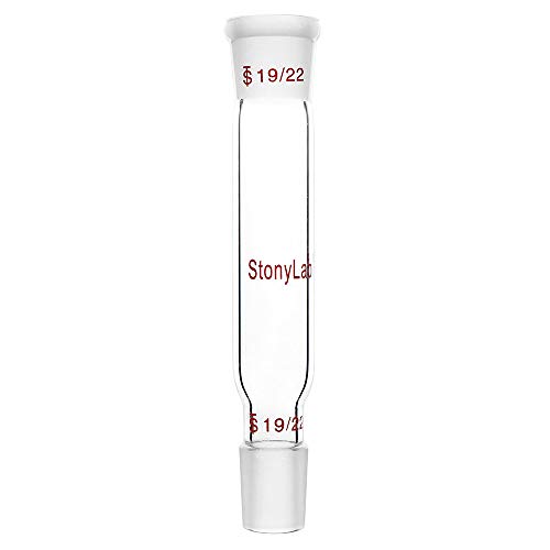 סטונילאב זכוכית ישר חיבור מתאם, 70 ממ 19/22 חיצוני משותף כדי 19/22 פנימי משותף למעבדה מעבדה אספקת, בורוסיליקט
