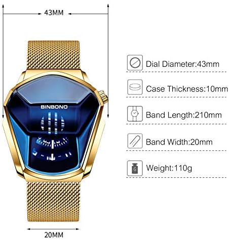 אופנה גברים של שעונים אנלוגי קוורץ שעון מגניב יצירתי שעוני יד עם נירוסטה רשת ברסלט ספורט שעון לגברים