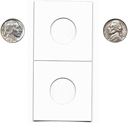 סלטות מטבעות של בית שמירה עבור מטבעות ניקל, 100 ספירה, קרטון מותג ומיילר 2איקס 2 מחזיקי מטבעות נייר