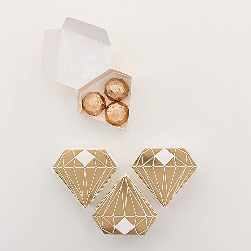 חתונת חלבון מתכתית יהלום זהב חבילת קופסאות של 10